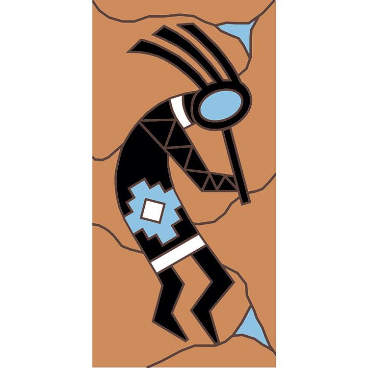 Southwest Border Tile:Dancing Kokopelli - Left Side