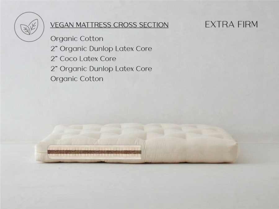 Twin X Long Kapok & Coconut Bed Mattress Extra Firm Vegan Cocopedic