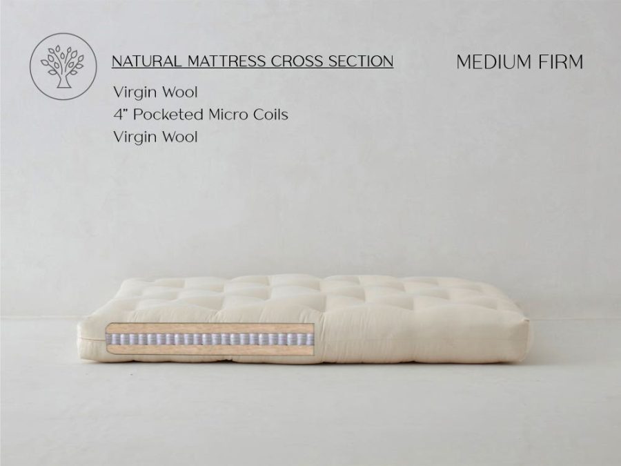 Twin X-Long Spring Wool Bed Mattress Firm Organic Cotton Case