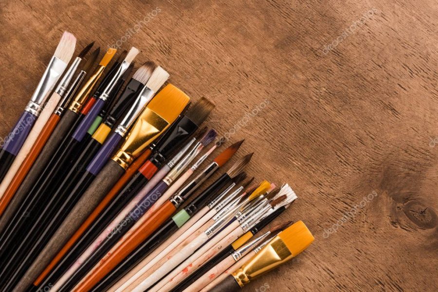 Various paintbrushes collection