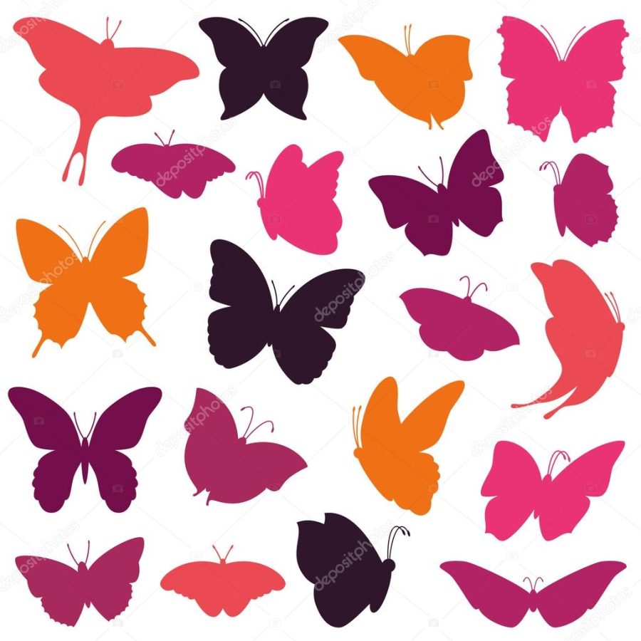 Vector Collection of Butterfly Silhouettes