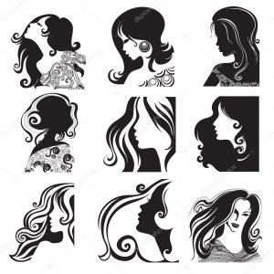 Vector set of beautiful woman