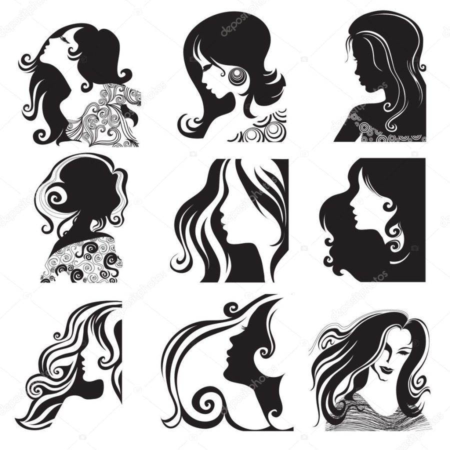 Vector set of beautiful woman