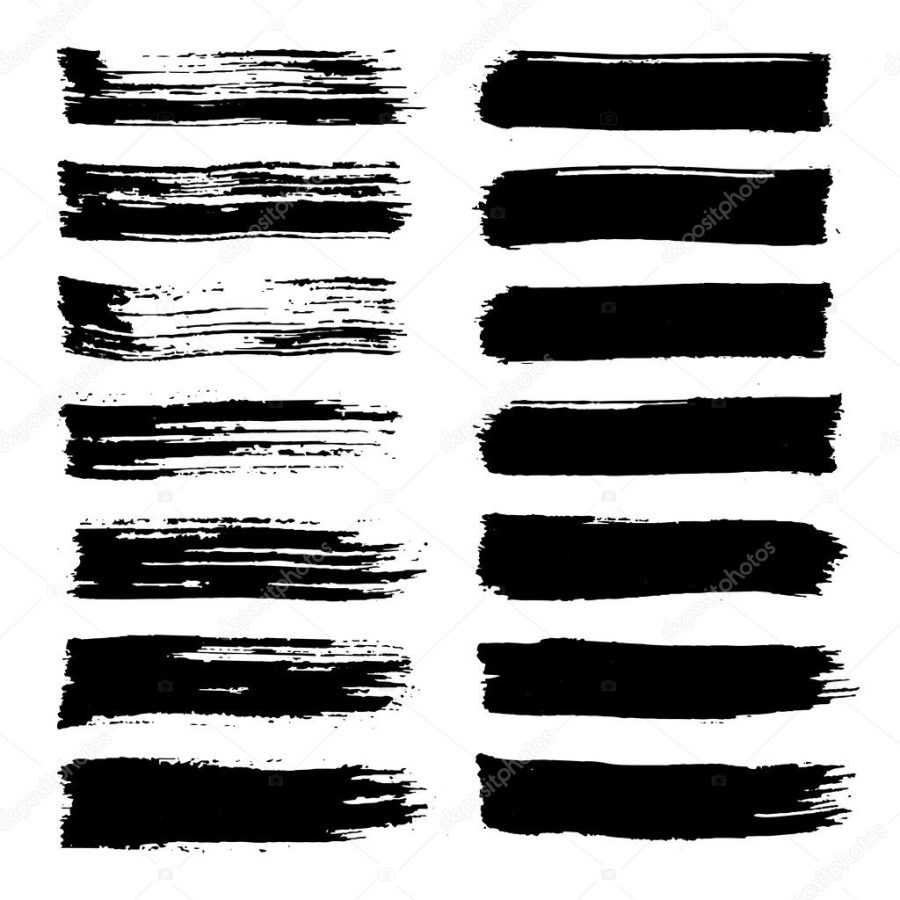 Vector set of grunge brush strokes.