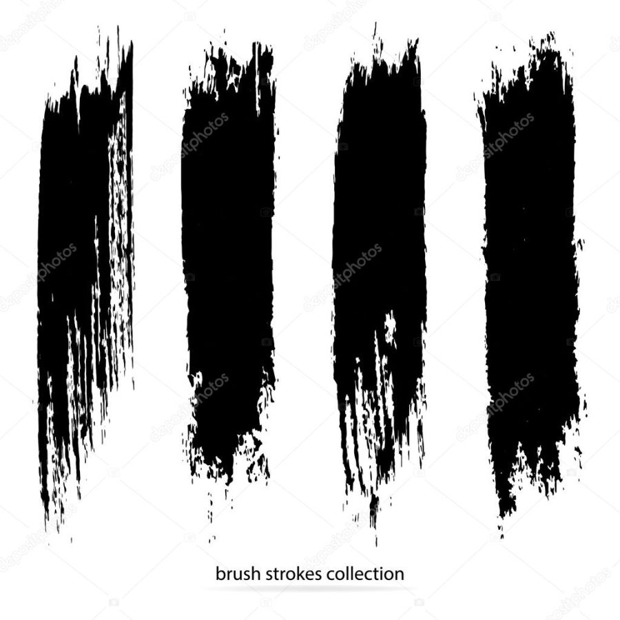 Vector set of grunge brush strokes.