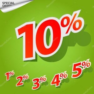 Vector set of labels percent