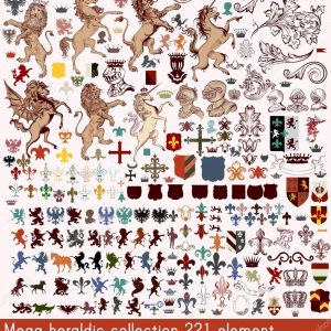 Vector set of luxury royal vintage elements for your heraldic de