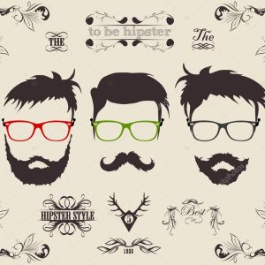 Vector set. hair, mustache, beard
