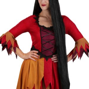 Women's 40 Long Black Witch Wig