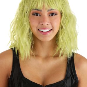 Women's Blonde and Green Wavy Wig