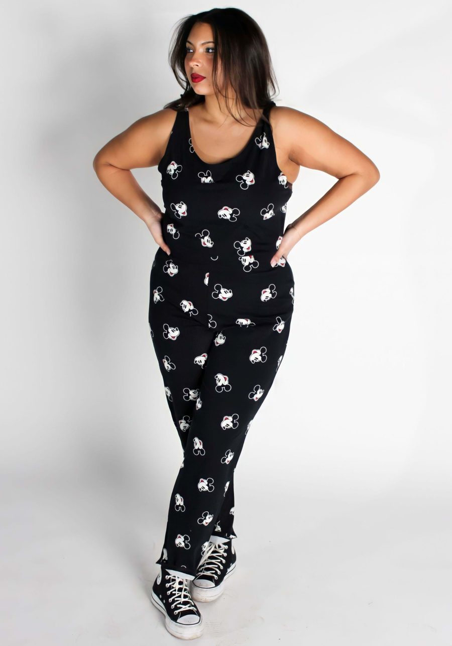 Women's Cakeworthy Mickey Mouse Tie Up Jumpsuit