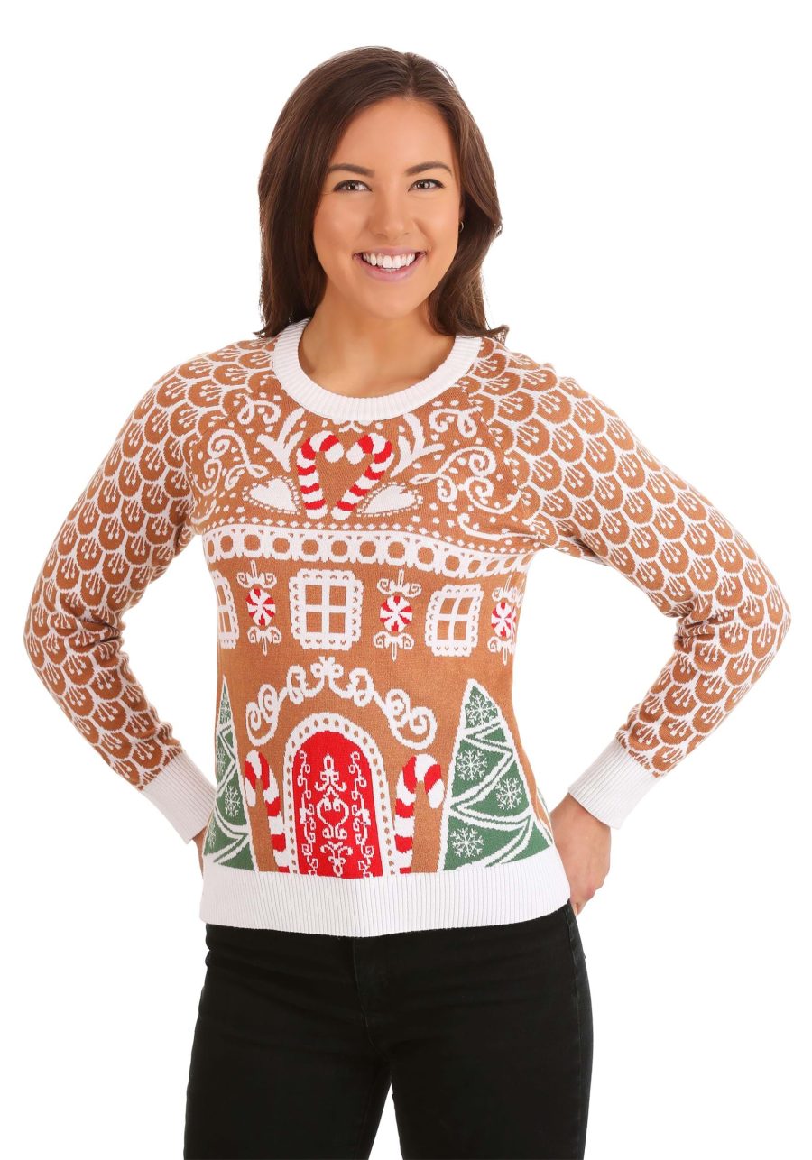 Women's Gingerbread House Ugly Christmas Sweater