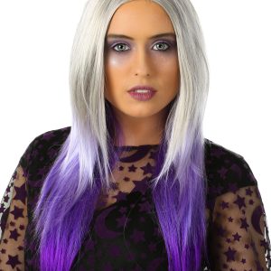 Women's Purple And Grey Ombre Wig