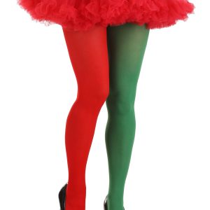 Women's Red and Green Tights