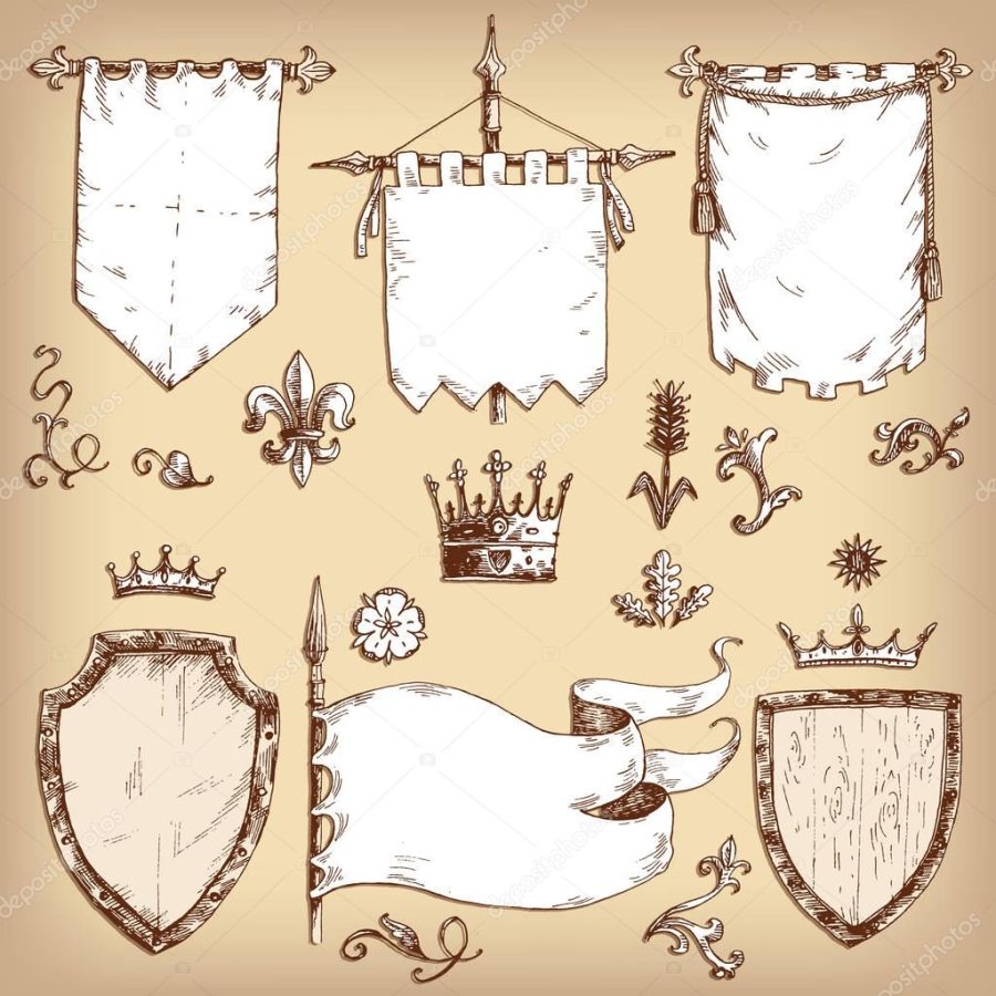 collection of heraldic templates