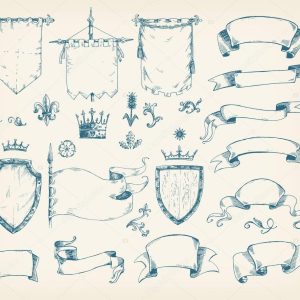 collection of heraldic templates