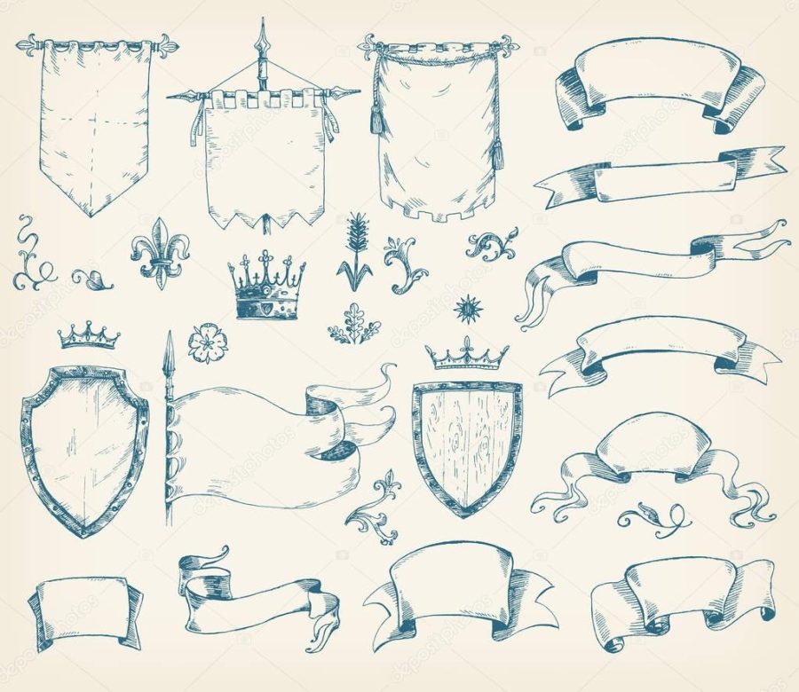 collection of heraldic templates