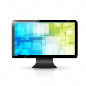 colorful screen saver on a tv. illustration design