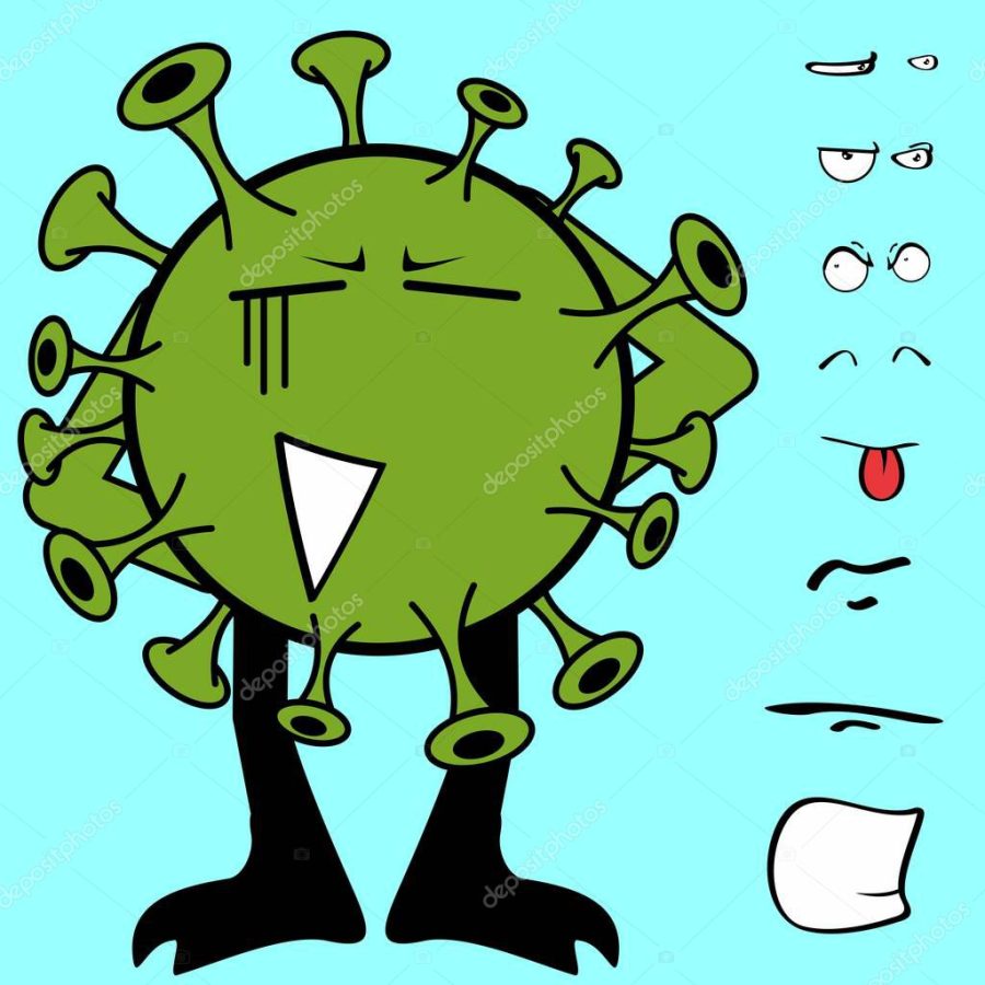 covid19 virus cartoon expressions collection set in vector format