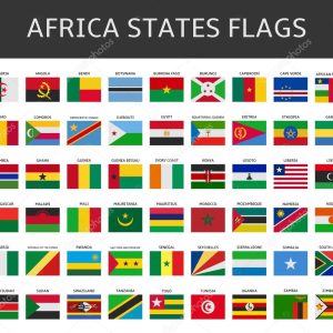flag of africa states vector set