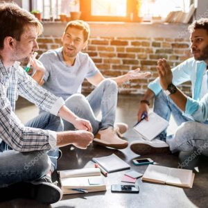 men working on project