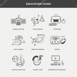 set of school and education