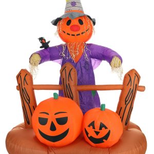 8FT Pumpkin Patch Scarecrow Inflatable Decoration