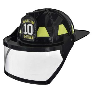 Adult Black Firefighter Costume Helmet