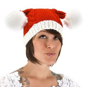 Adult Christmas Santa Red Knit Hat