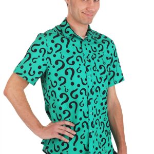 Adult The Riddler Button Up Shirt