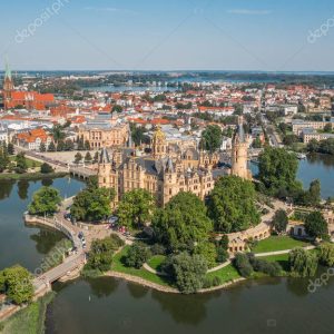 Aerial view of Schwerin Castle