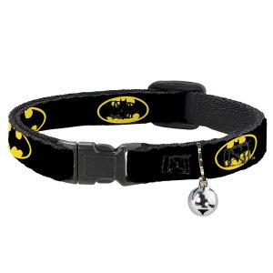 Batman Shield Black Yellow Breakaway Cat Collar