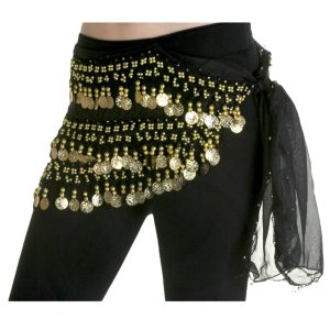 Belly Dancing Black Chiffon Hip Scarf Accessory