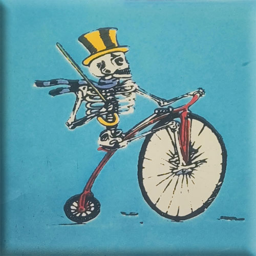 Bicycle Blue Hand-Painted Talavera Tile