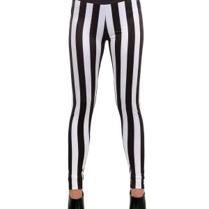 Black and White Striped Leggings