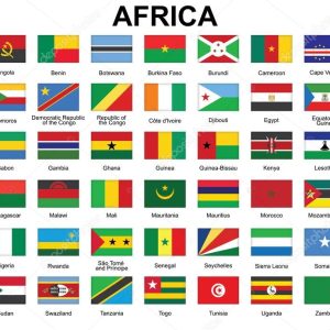 Buttons with flags of Africa