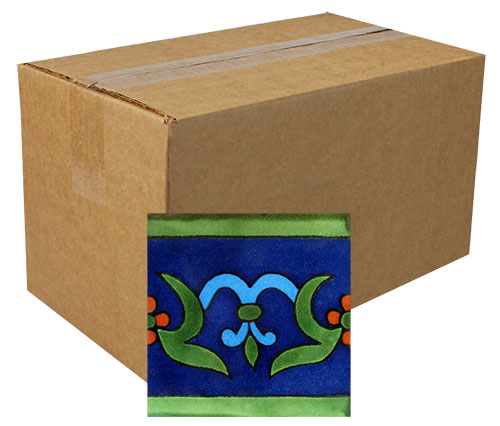 Cenefa Oh #3 Hand-Painted Talavera Tiles (Box of 90)