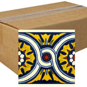 Cenefa Rosario Hand-Painted Talavera Tiles (Box of 40)