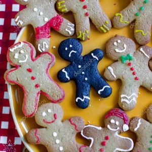 Closeup of a sad burnt Christmas gingerbread