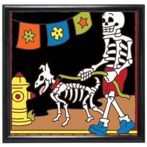 Day of the Dead Ceramic Tile withAnodized Aluminum Frame