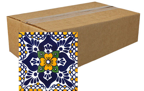 Escamilla Amarillo Hand-Painted Talavera Tiles (Pack of 45)