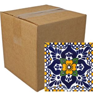 Escamilla Amarillo Hand-Painted Talavera Tiles (Pack of 9)
