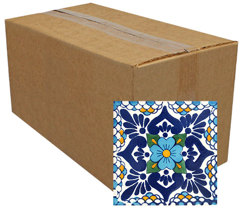 Escamilla Azul Hand-Painted Talavera Tiles (Pack of 25)