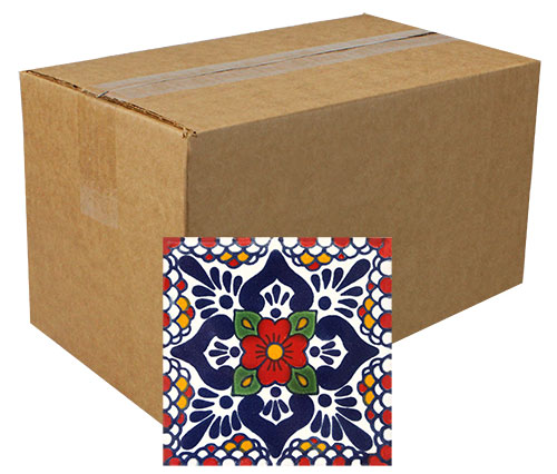 Escamilla Rojo Hand-Painted Talavera Tiles (Box of 90)