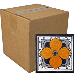 Flor Arabe Hand-Painted Talavera Tiles (Pack of 9)