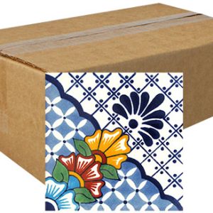 Gloria Mezclilla Hand-Painted Talavera Tiles (Box of 40)