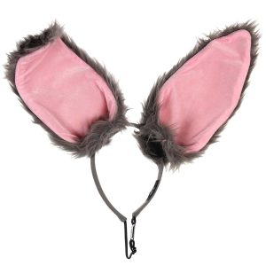 Gray Bendy Bunny Ears Headband Accessory
