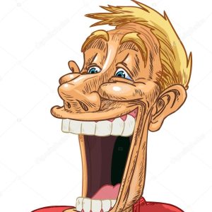 Joyful, laughing face of a man