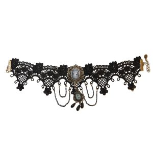 Lace Choker w/ Cameo Pendant