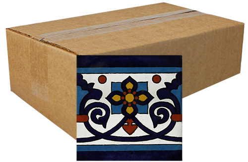 Malaga Azul Hand-Painted Talavera Tiles (Box of 40)
